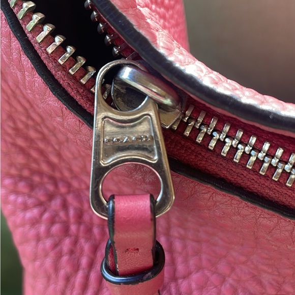 Pink Pebbled Leather Coach Bag